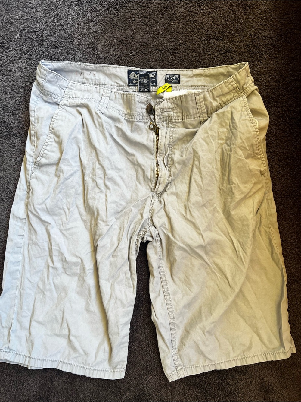 Men's Casual Light Tan Cotton Shorts